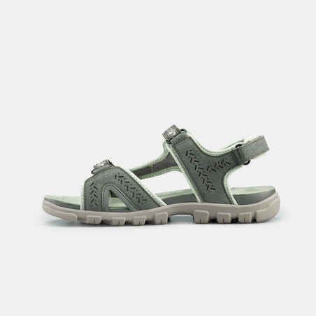 Kaki zeleni ženski pohodniški sandali NH900 