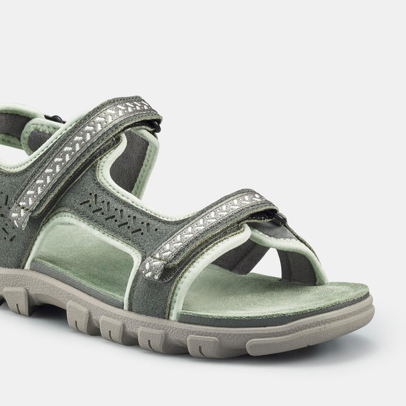 Kadın Outdoor Deri Sandalet - Gri - NH500