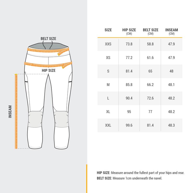 Women's fast hiking leggings FH500 Helium - Mottled grey