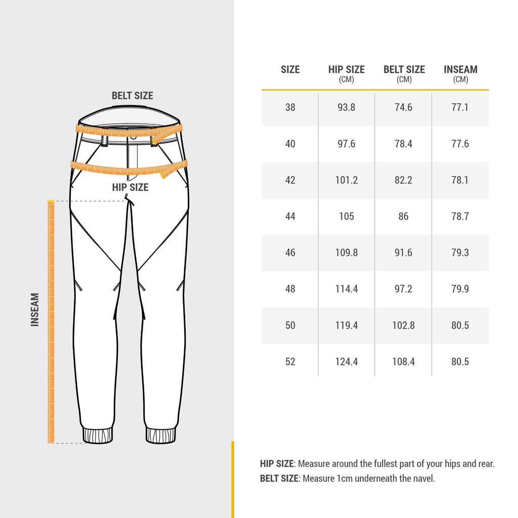 Crne muške pantalone za pešačenje NH500
