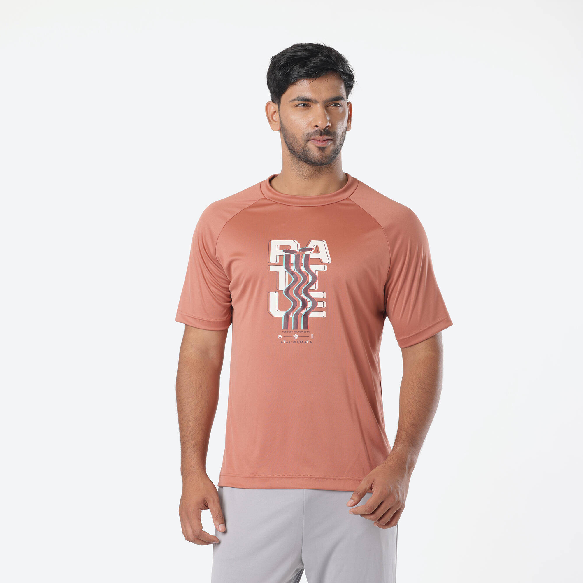 Men's Cricket T-shirt  Round Neck CT500 Brown -  2
