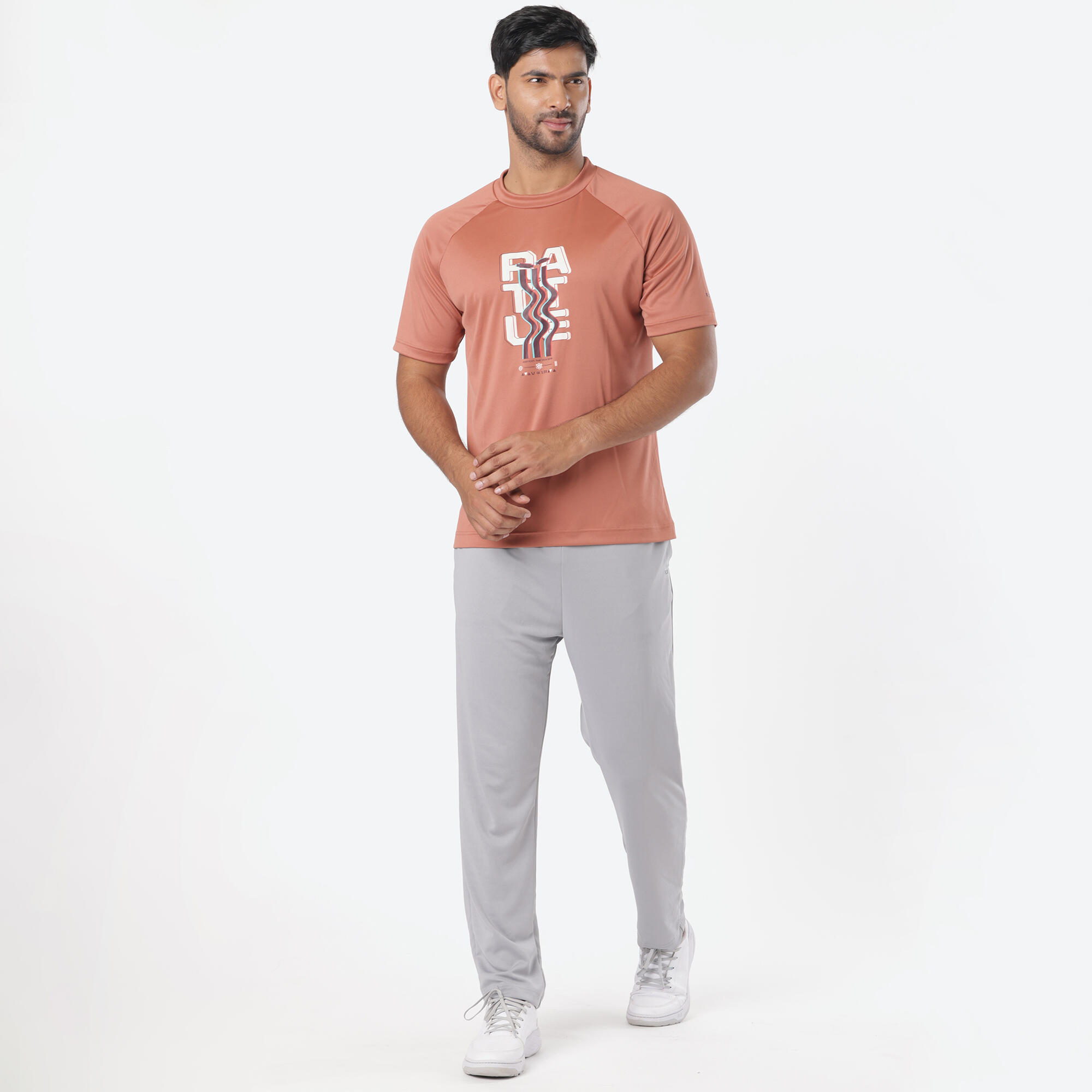 Men's Cricket T-shirt Round Neck CT500 Brown
