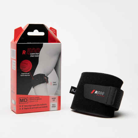Adult Right/Left Supportive Elbow Strap R500 - Black