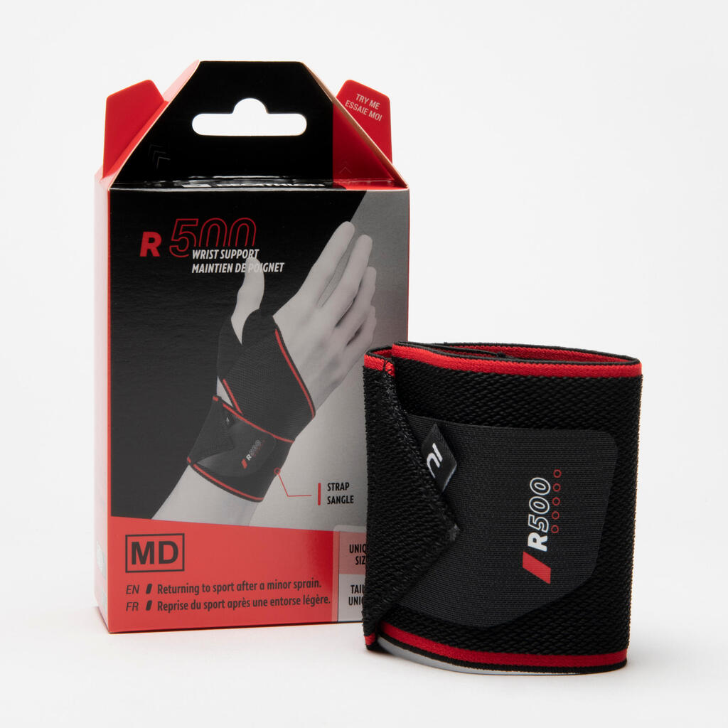 Adult Right/Left Wrist Brace R500 - Black