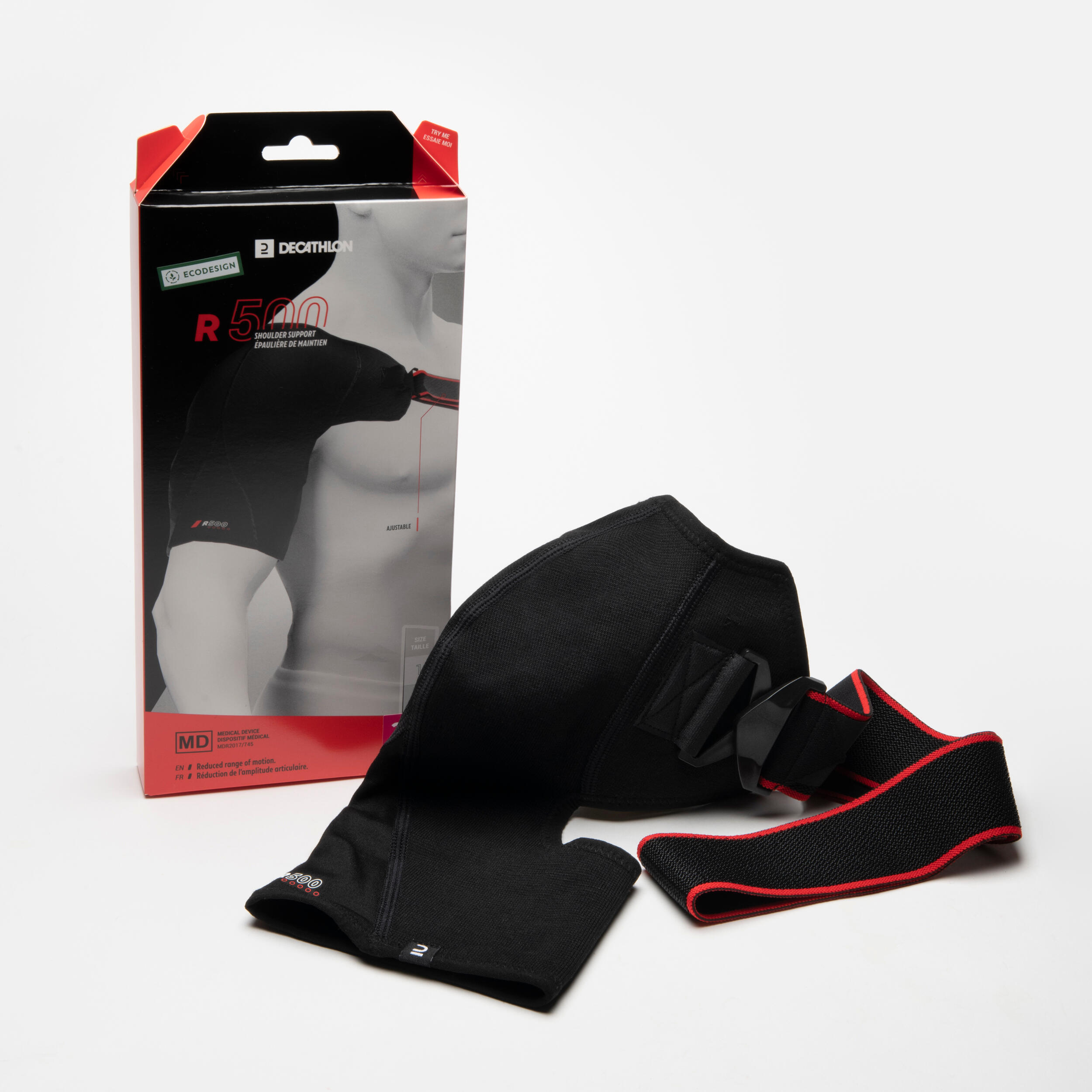 Adult Left/Right Shoulder Support R500 - Black