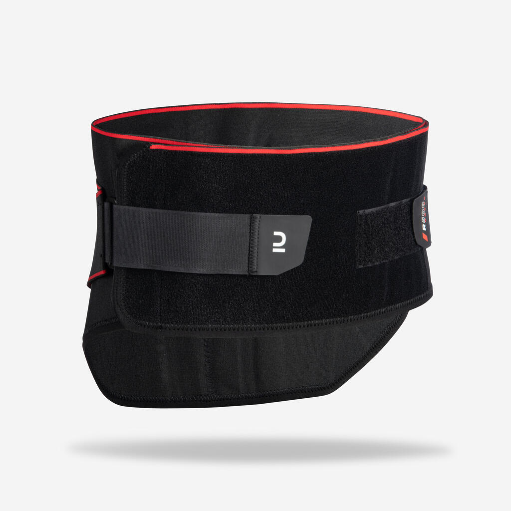 CINTURÓN LUMBAR DE SUJECIÓN ADULTO R500 NEGRO