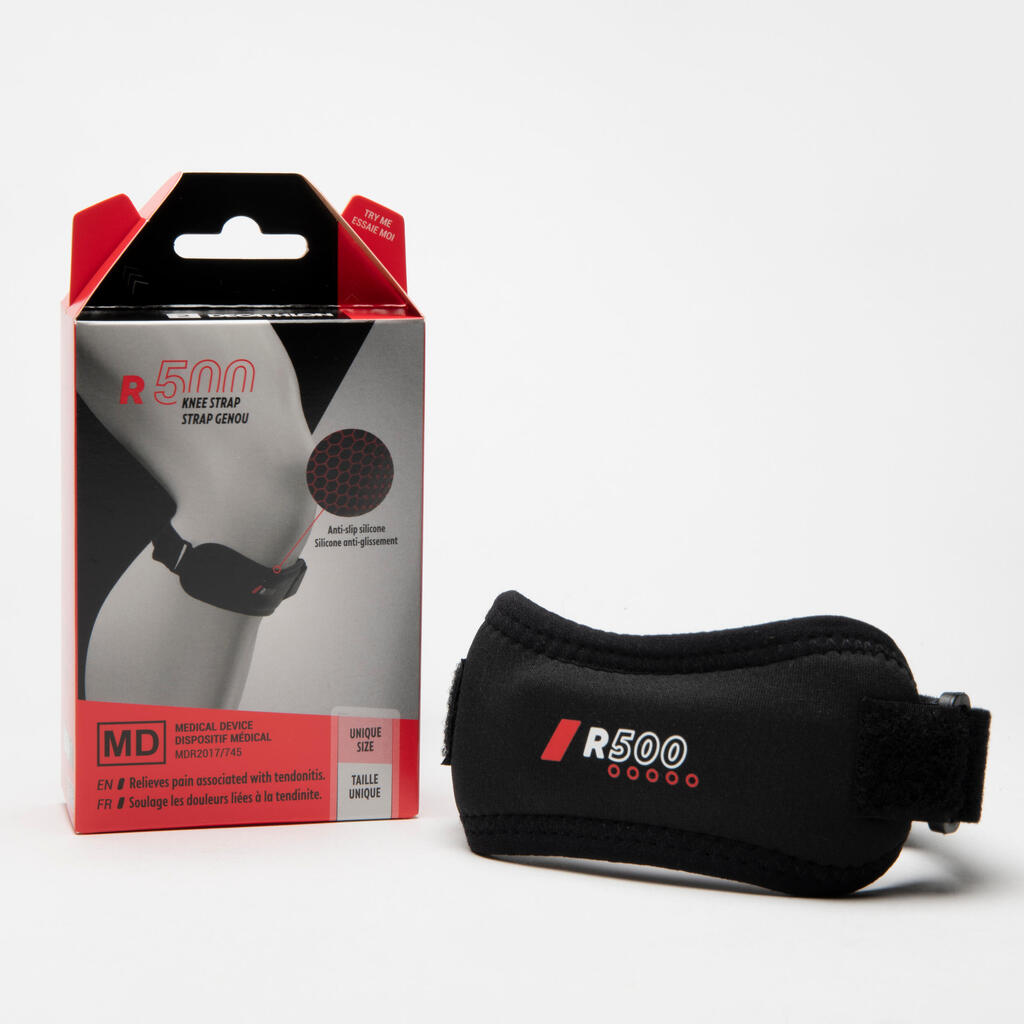 Strap de maintien du genou gauche/droite Adulte - R500 Noir