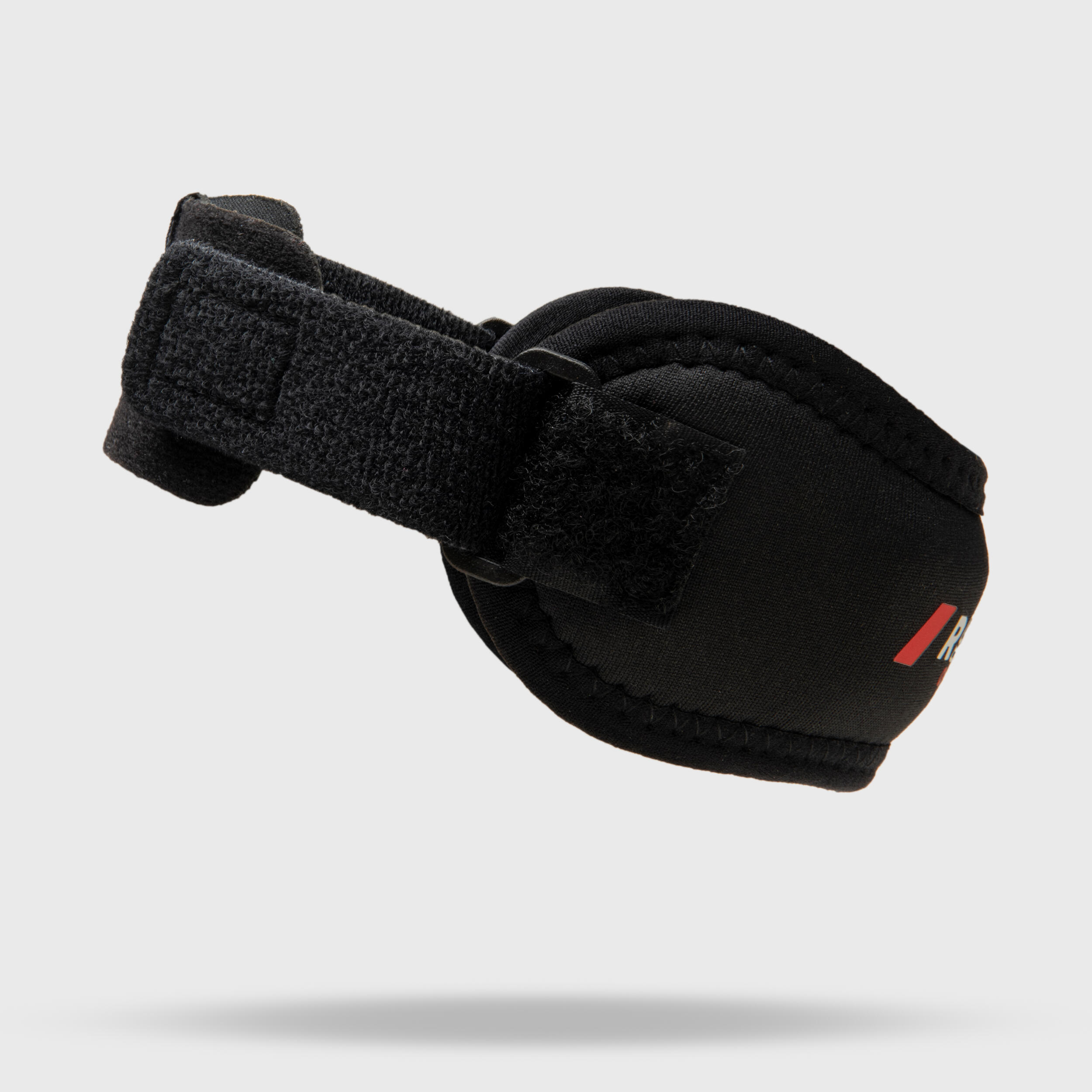 Venda de sujeción de rodilla zurda/diestra adulto R500 negra 2/4