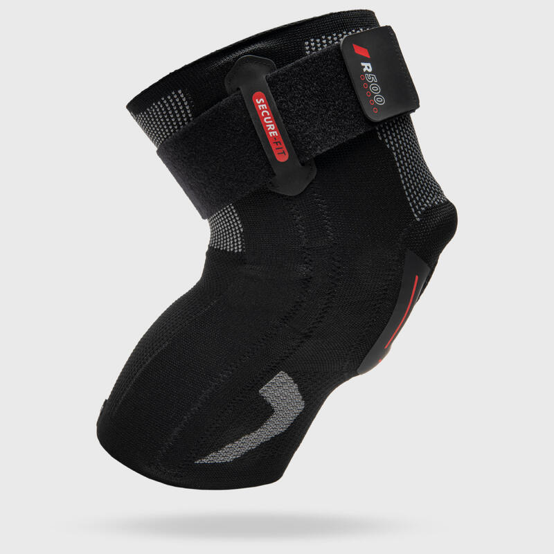 Rodillera de sujeción ligamento izquierdo/derecho adulto - Rodillera R500 negro