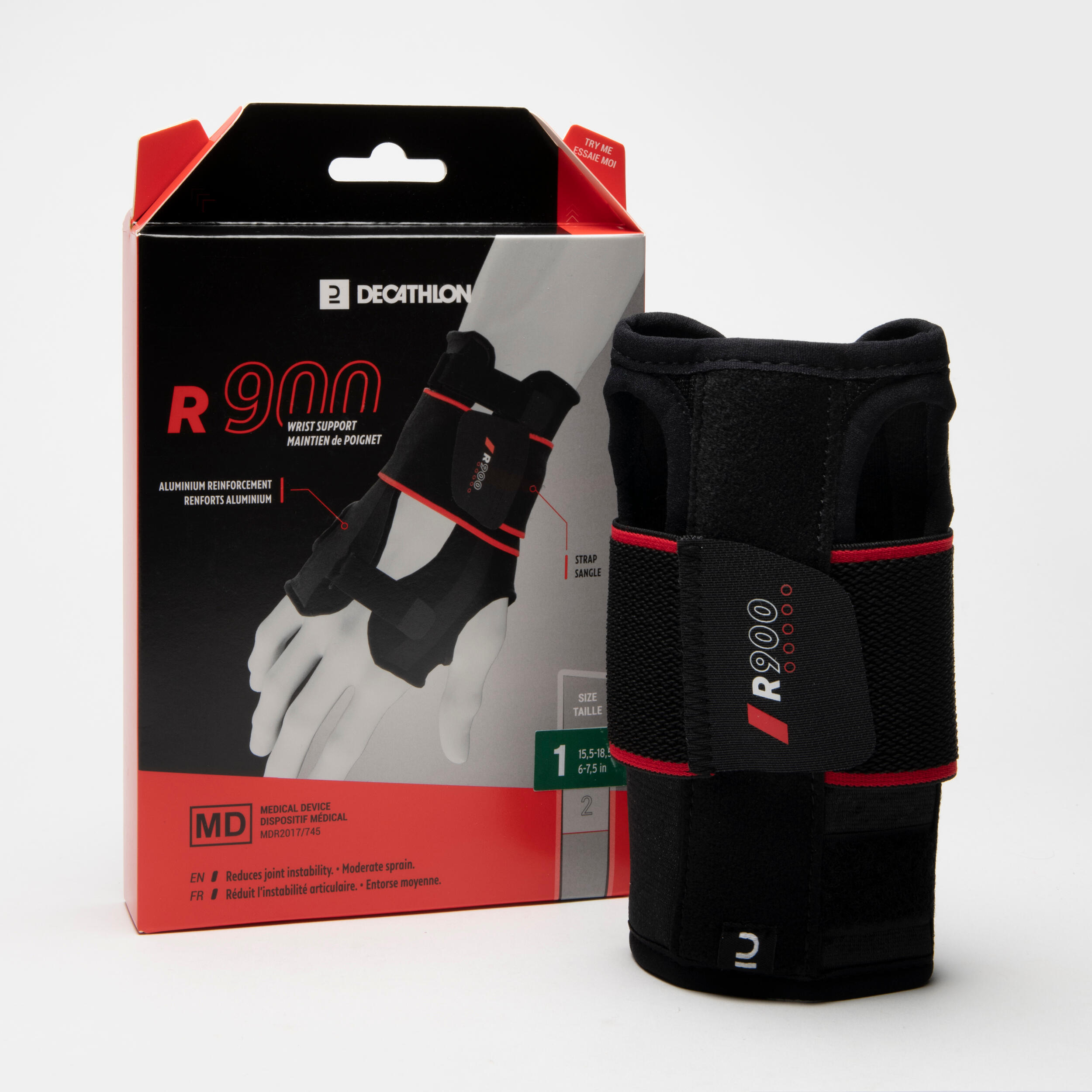 Adult Left/Right Wrist Support Strap R900 - Black 4/7