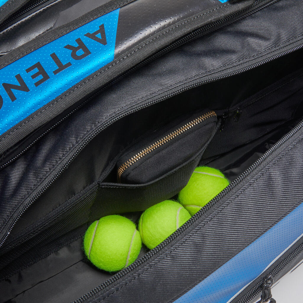 Insulated 12-Racket Tennis Bag XL Pro - Black/Blue Spin