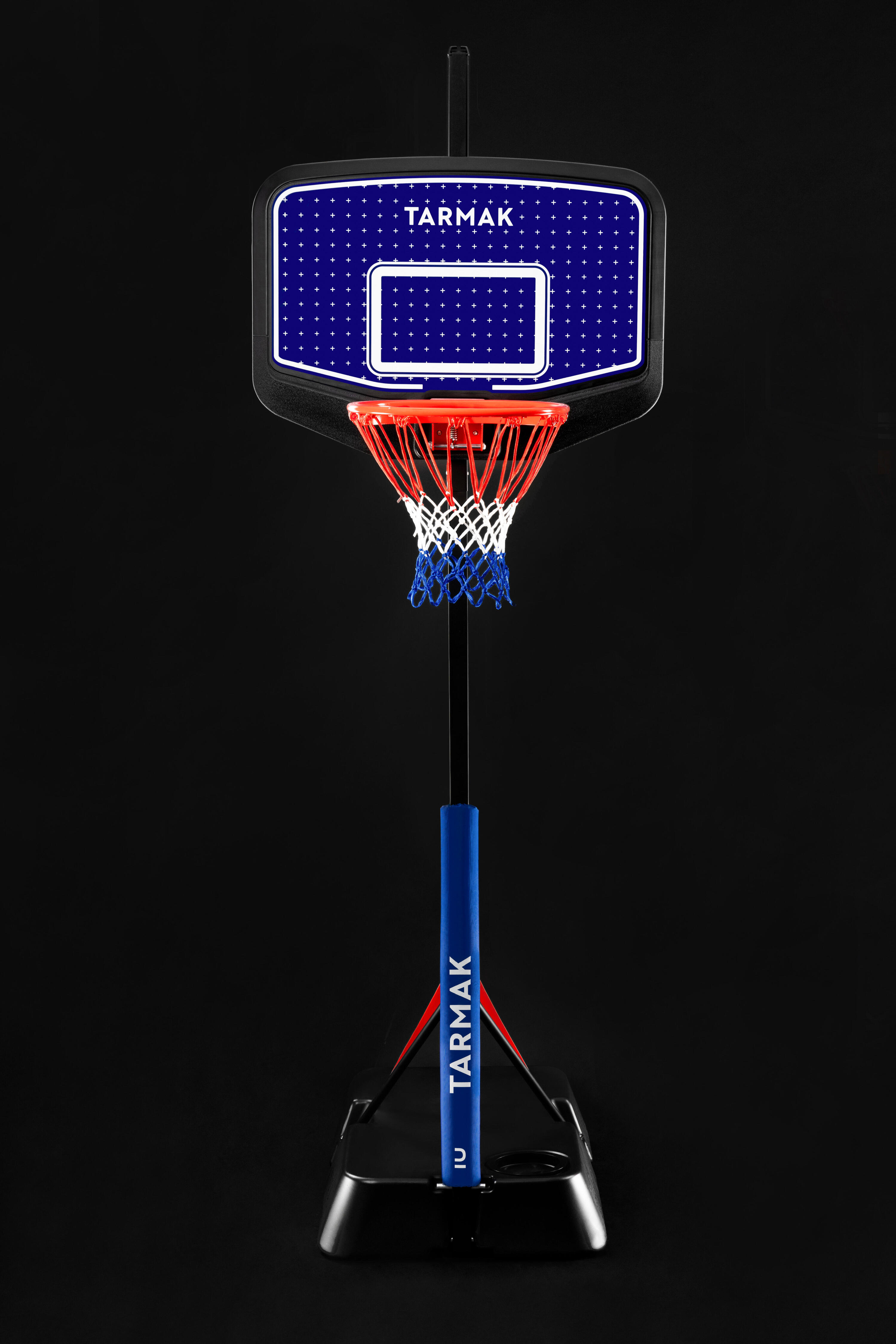 Panier de basket enfant dunk sur pied réglable 1,60m à 2,20m - k900 bleu noir 18/29