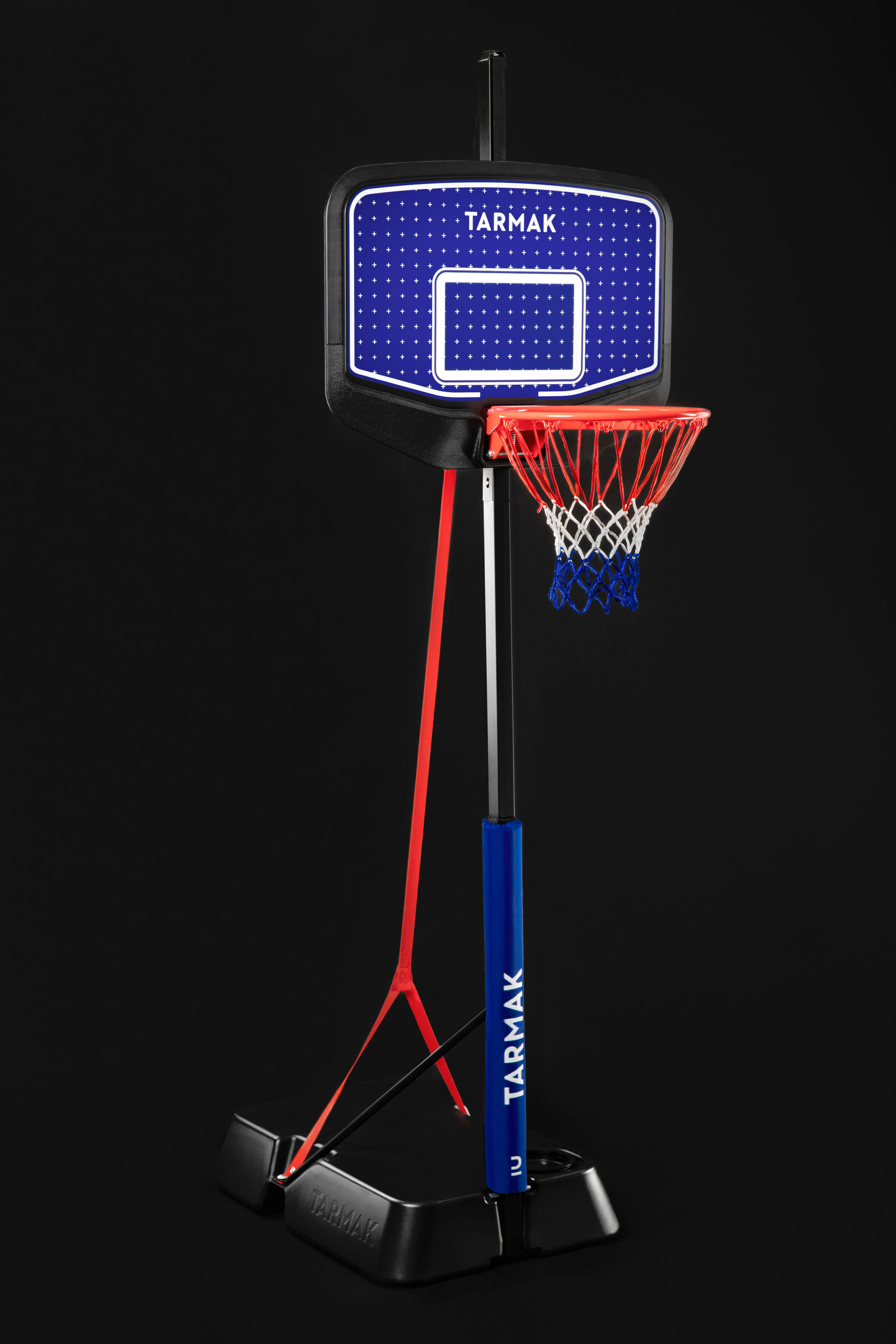 Panier de basket enfant dunk sur pied réglable 1,60m à 2,20m - k900 bleu noir 15/29