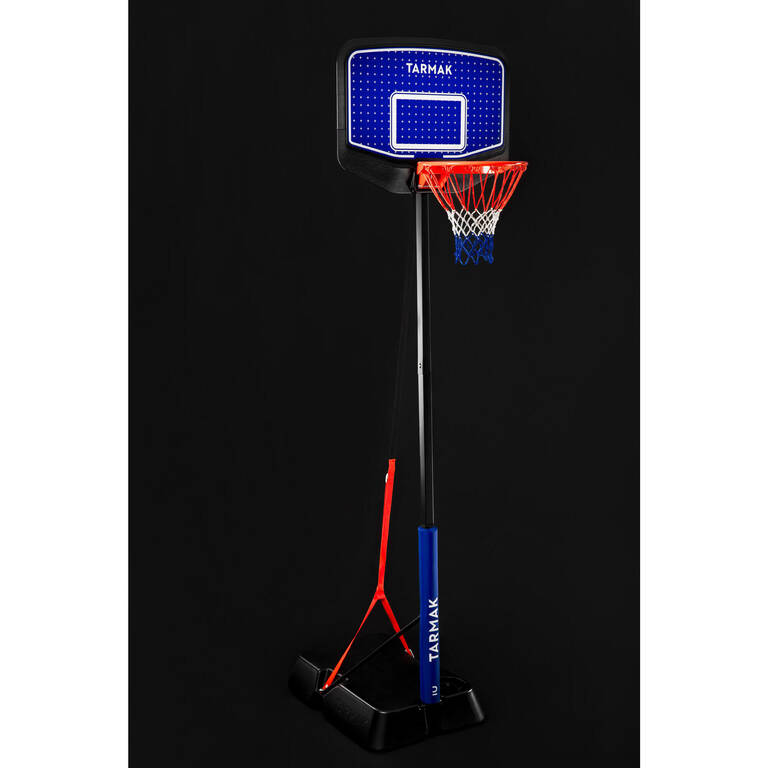 Kids' Adjustable (1.6m to 2.2m) Basketball Hoop on Stand K900 - Blue/Black