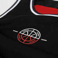 Kids' Reversible Sleeveless Basketball Jersey T500R - Red/Black