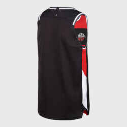 Kids' Reversible Sleeveless Basketball Jersey T500R - Red/Black