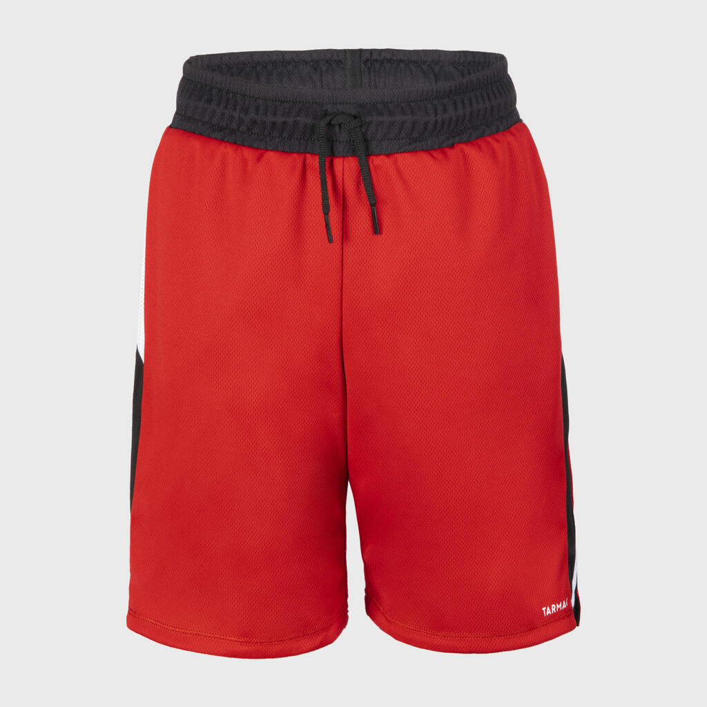 Kinder wendbare Basketball Shorts - SH500R schwarz/rot