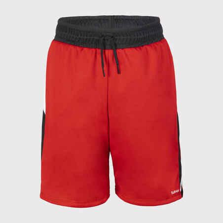 SHORT DE BALONCESTO REVERSIBLE NIÑO  - SH500R NEGRO ROJO