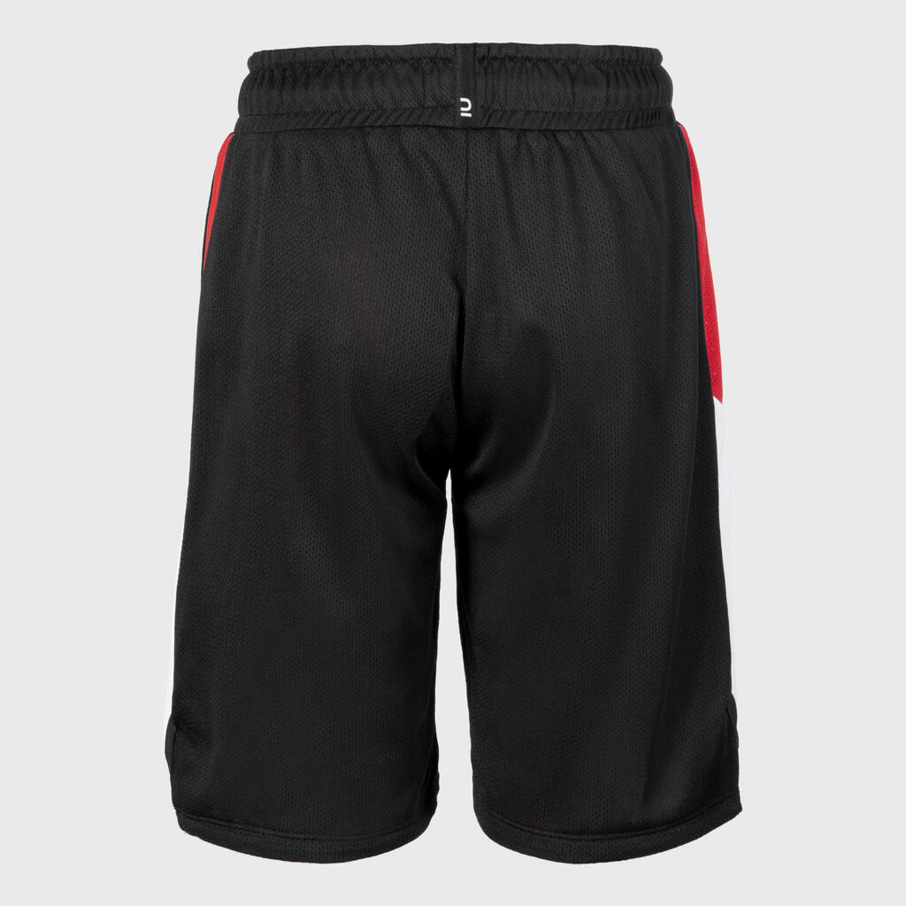 Kids' Reversible Basketball Shorts SH500R - Black/Red