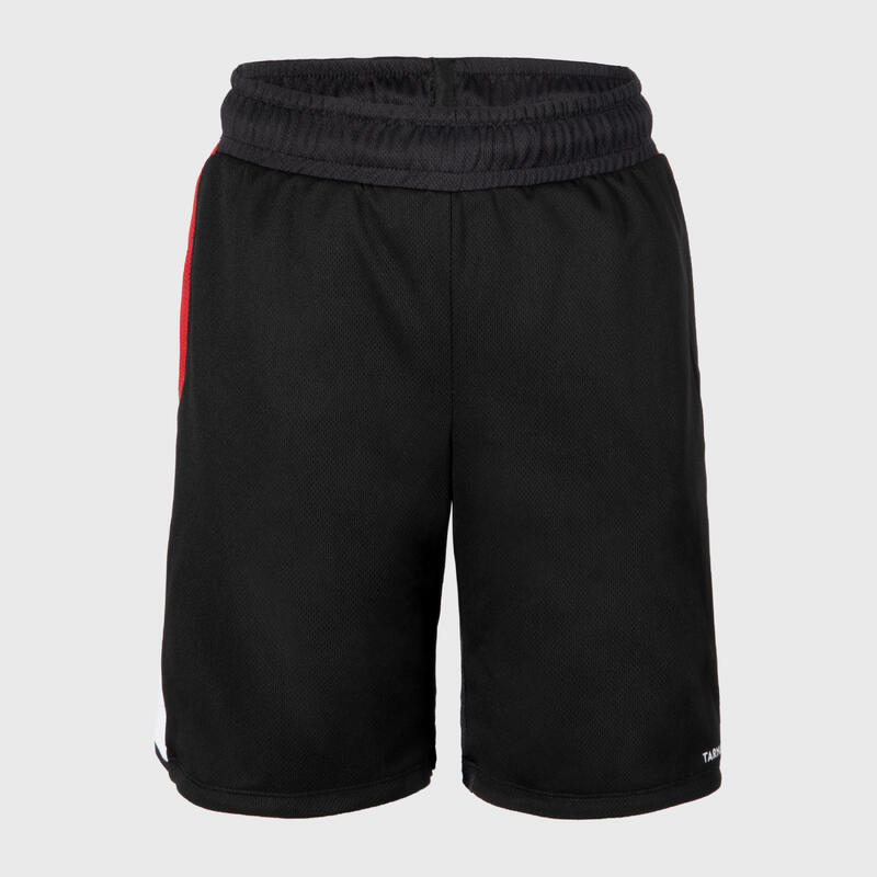 Kinder wendbare Basketball Shorts - SH500R schwarz/rot