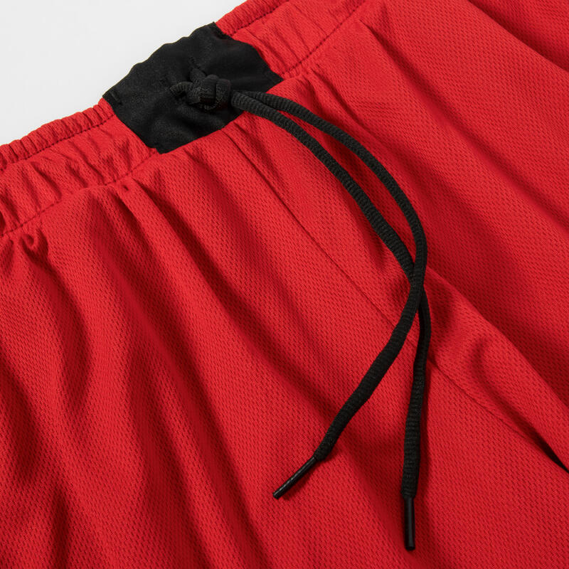 Pantaloncini basket SH 500R unisex reversibili nero-rosso
