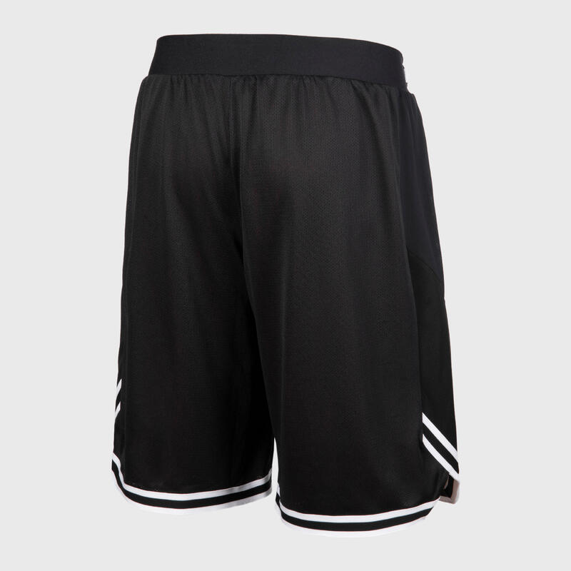 Omkeerbare basketbalshort voor heren/dames SH500R zwart rood