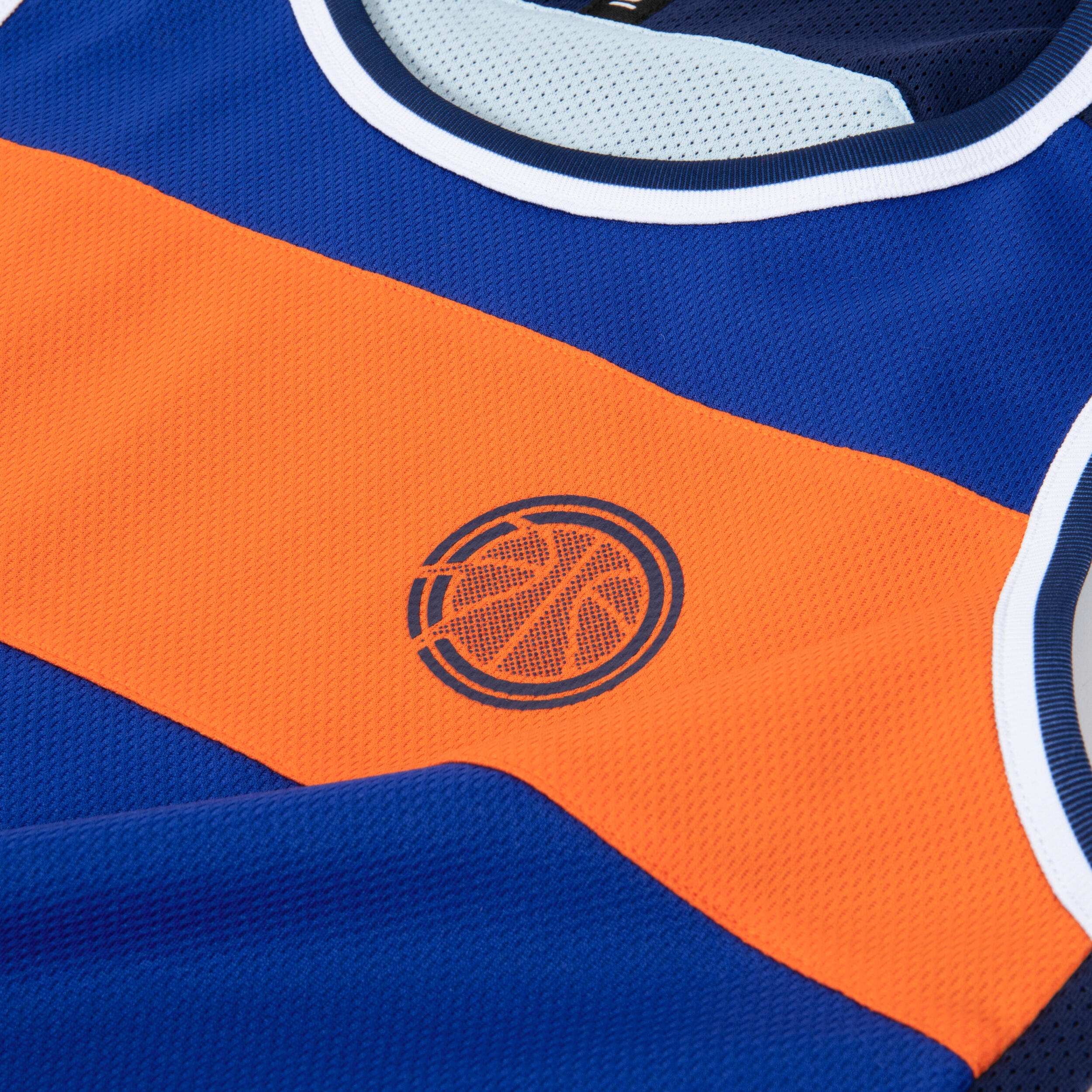 Kids' Reversible Sleeveless Basketball Jersey T500R - Light Blue/Dark Blue 7/10
