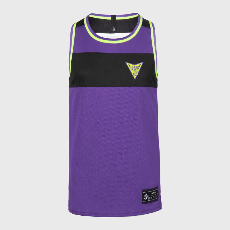 Kinder Basketball Trikot - T500R weiss/violett