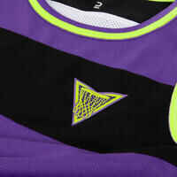 Kids' Reversible Sleeveless Basketball Jersey T500R - White/Purple