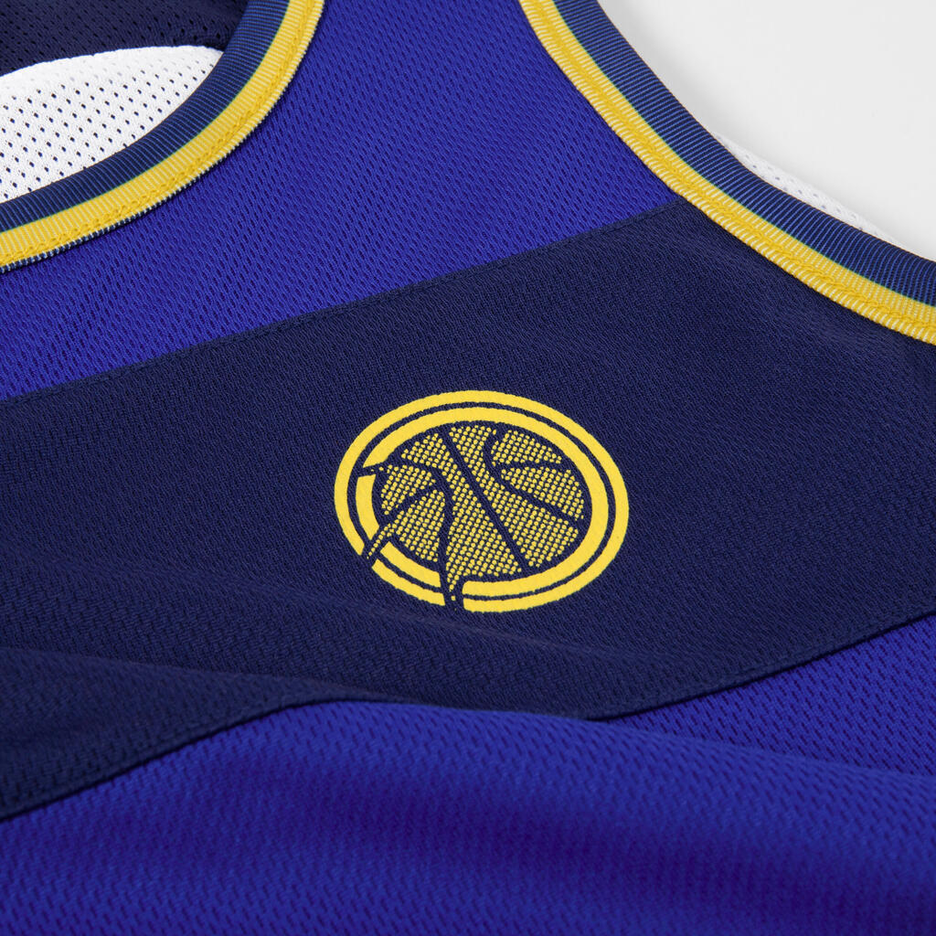 MAILLOT DE BASKETBALL SANS MANCHE REVERSIBLE ENFANT - T500R ROUGE NOIR