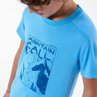 Majica kratkih rukava za planinarenje MH100 za dečake uzrasta od 7 do 15 godina - plava