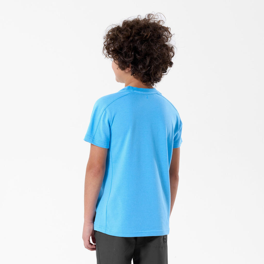 Playera de senderismo azul para niños de 7 a 15 años MH100