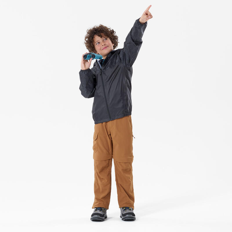 Çocuk Outdoor Yağmurluk - 7/15 Yaş - Gri/Siyah - MH100