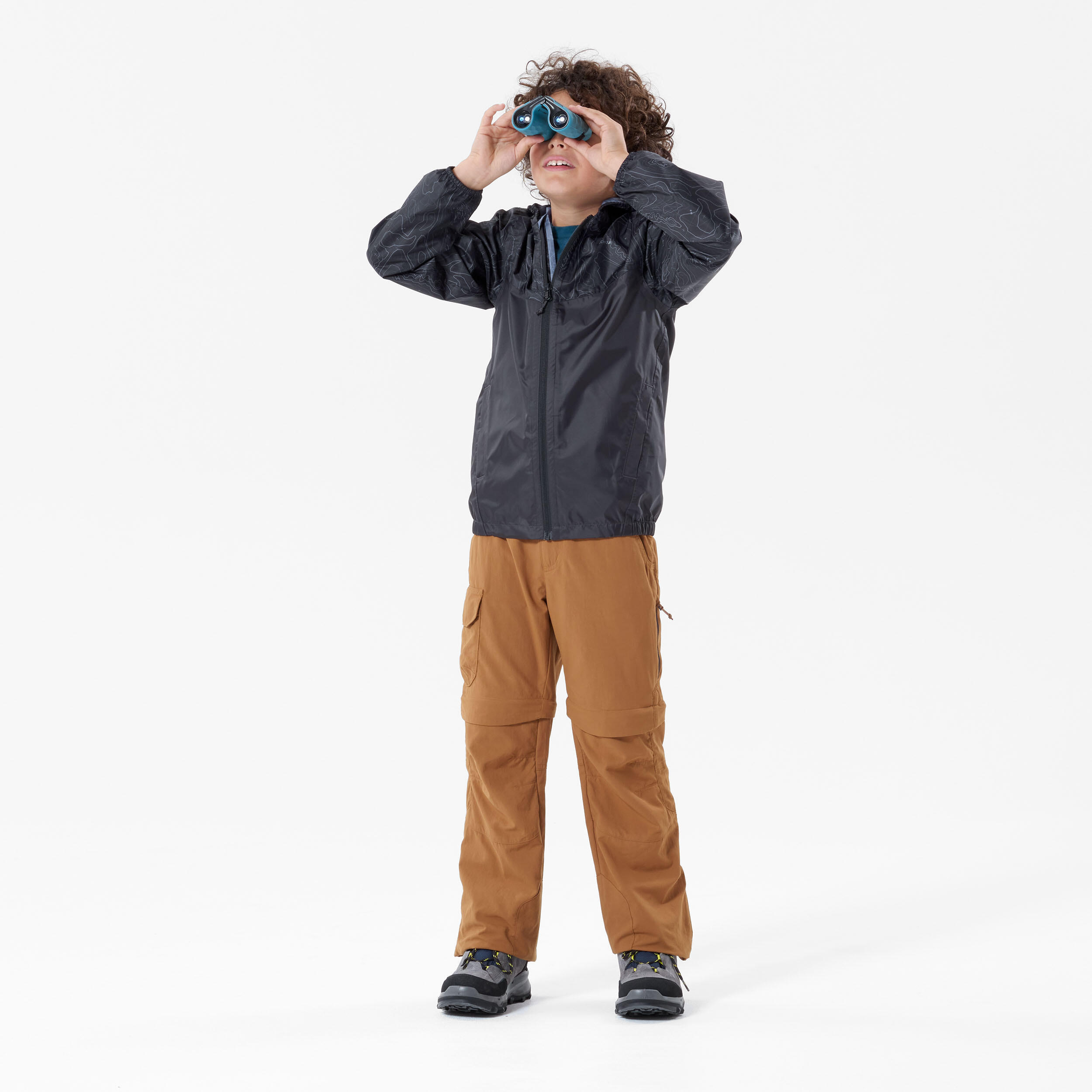Kids’ Hiking modular trousers MH550 age 7-15 - dark brown 2/9