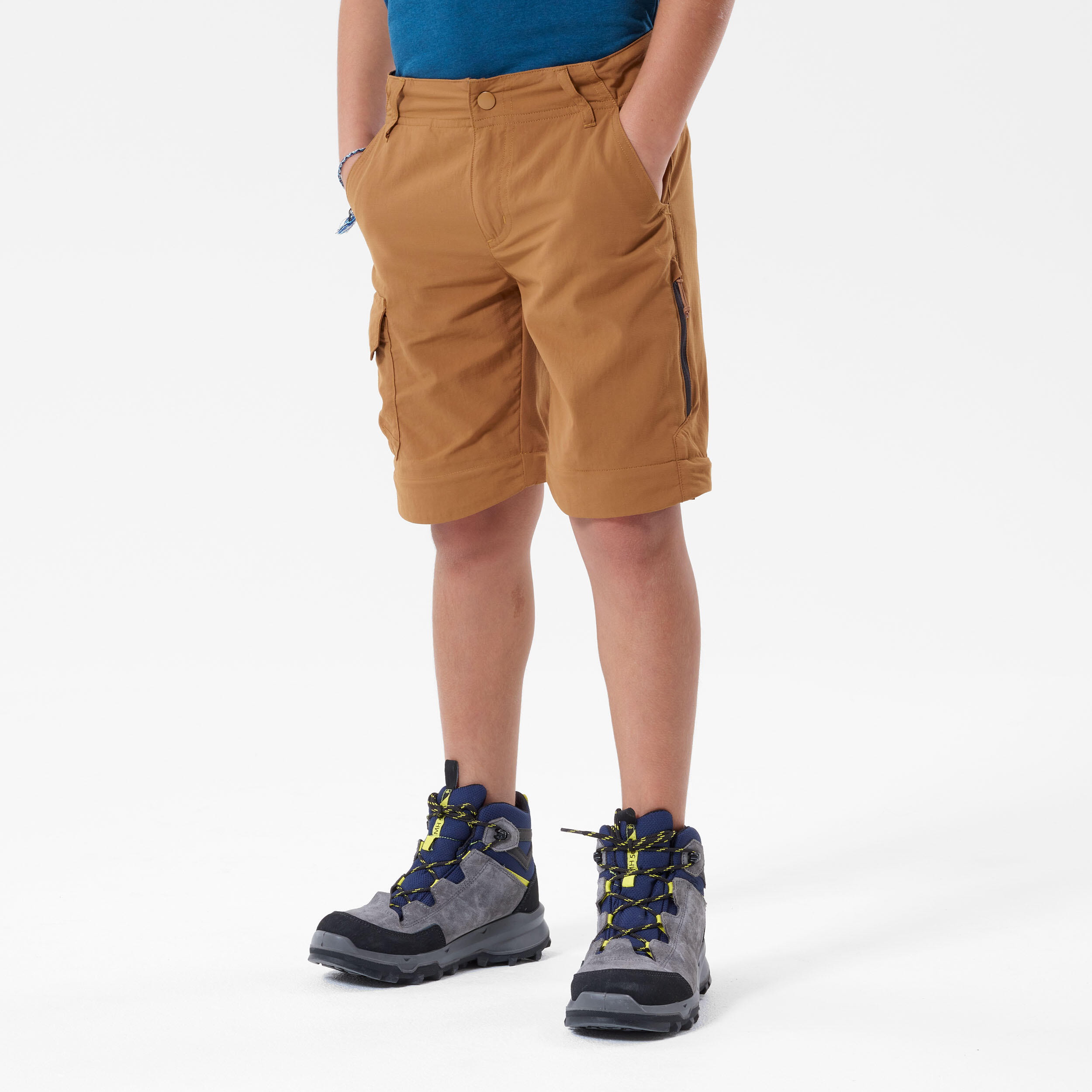 Kids’ Hiking modular trousers MH550 age 7-15 - dark brown 4/9