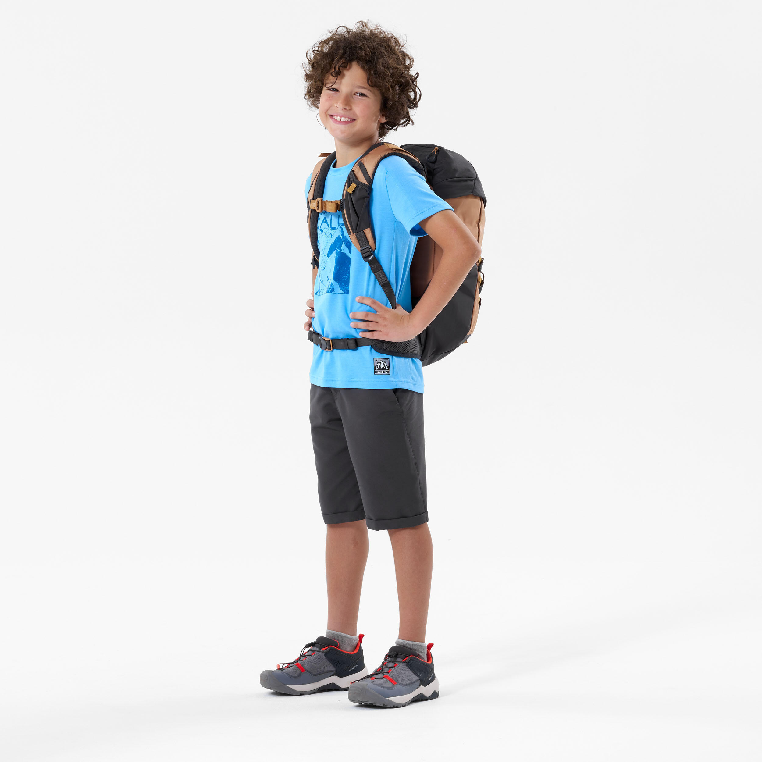 T-shirt de caminhada - MH100 azul - Criança 7-15 ANOS 5/8