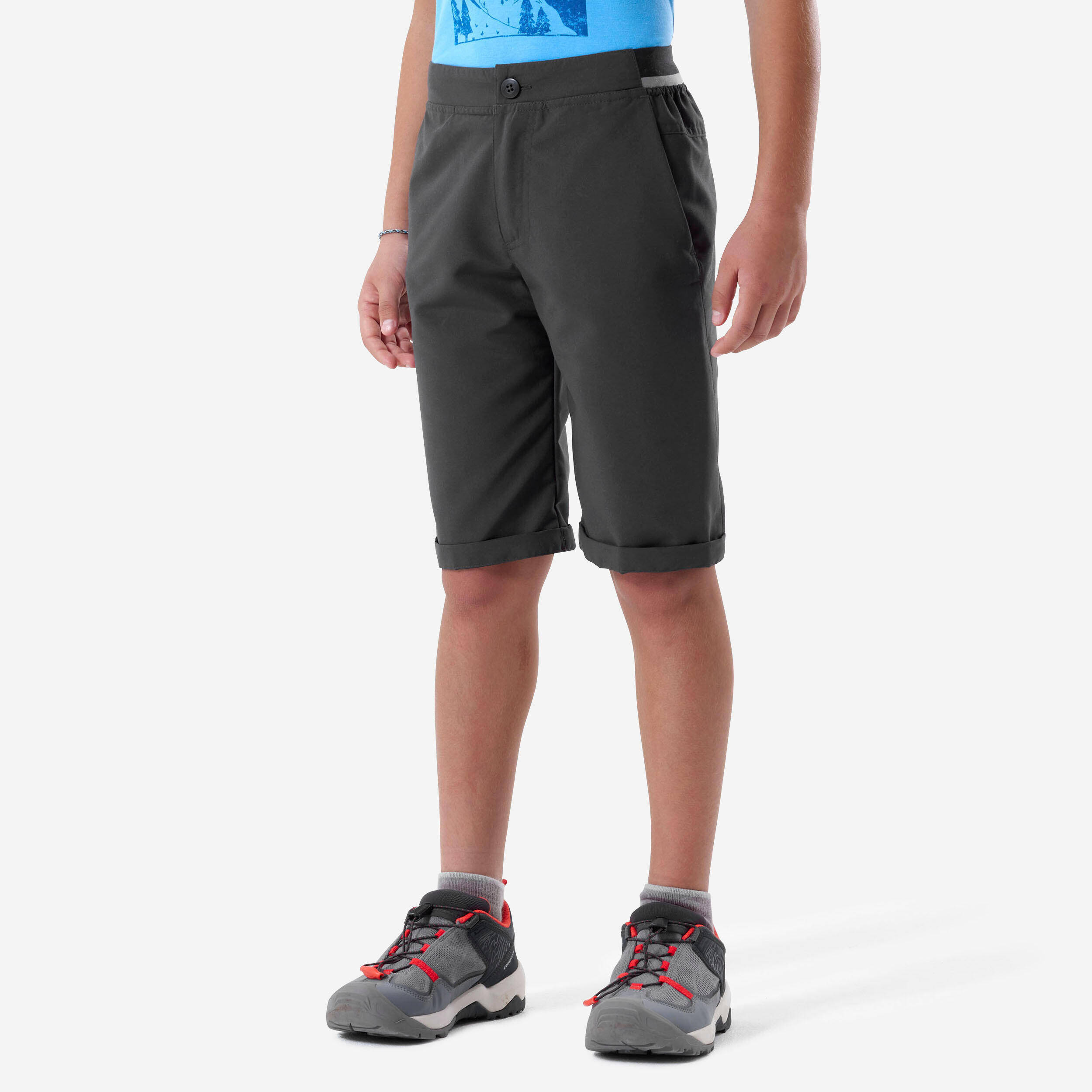 Kids' Hiking Shorts 7-15 Years Dark Grey -  1