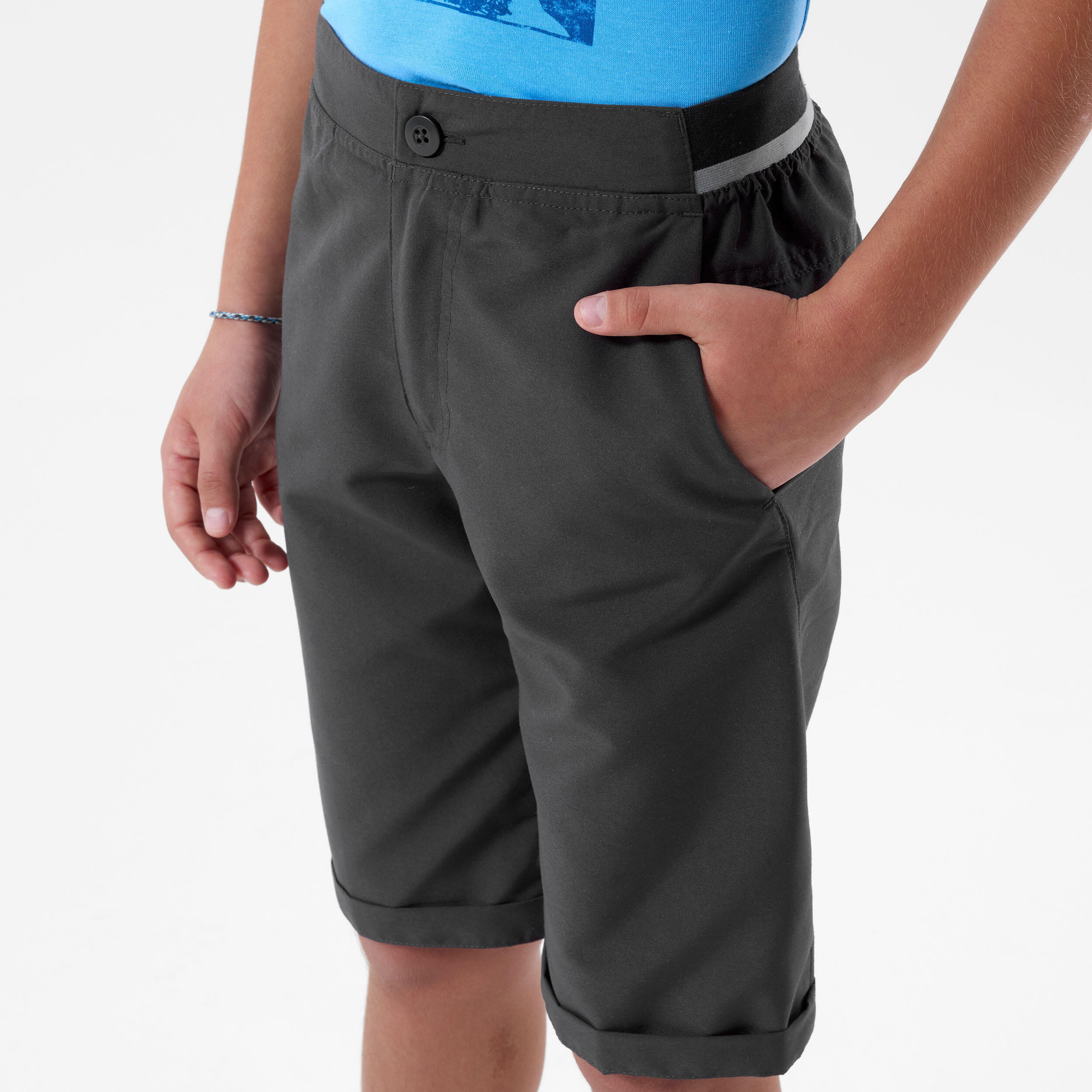 Kids’ Hiking Shorts – MH 100 Dark Grey - QUECHUA