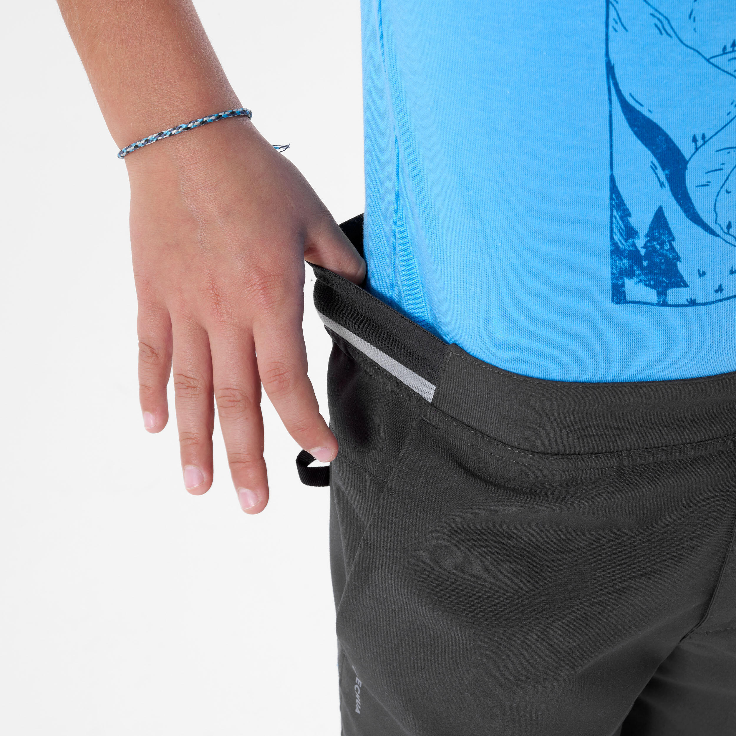 Kids' Hiking Shorts 7-15 Years Dark Grey