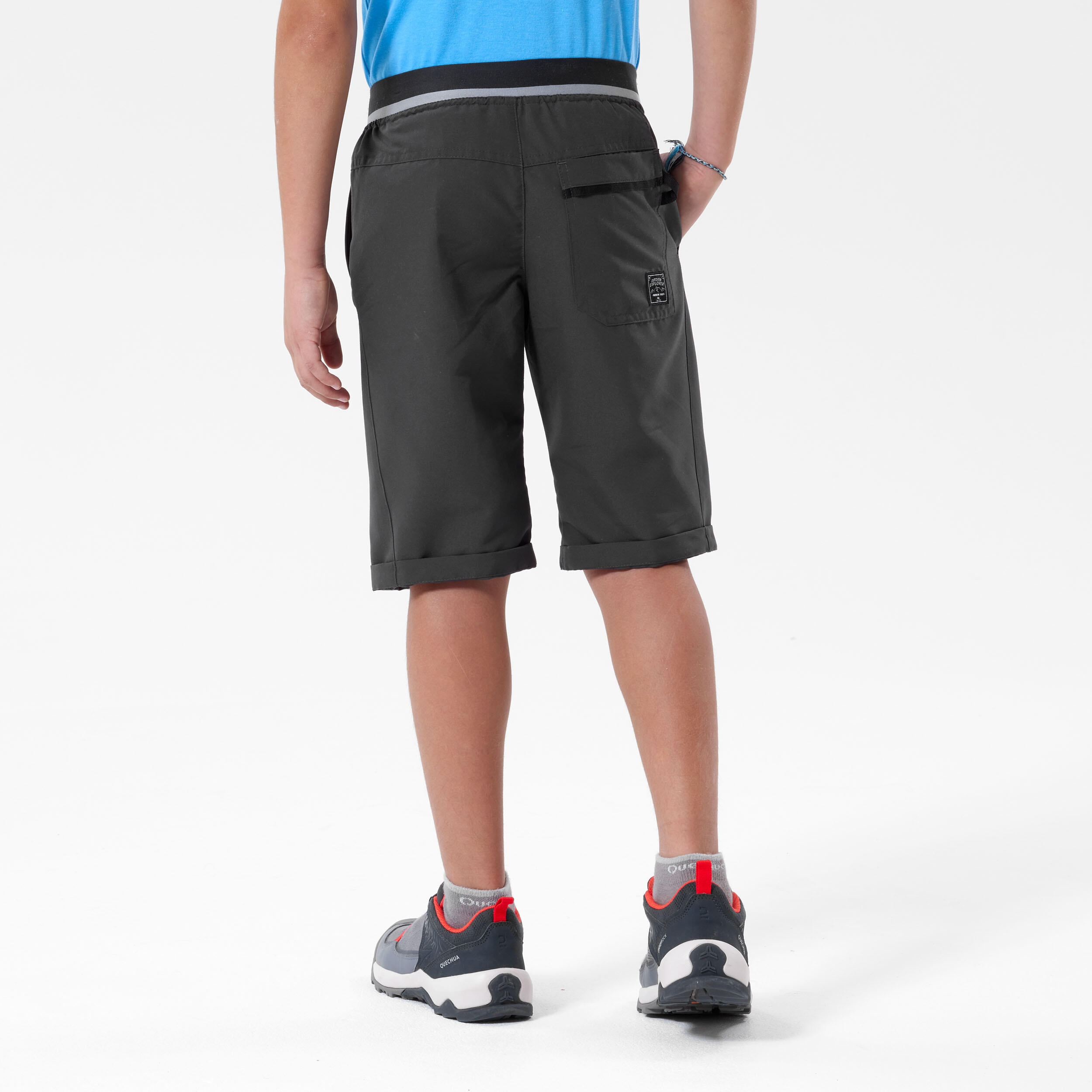 Kids’ Hiking Shorts – MH 100 Dark Grey - QUECHUA