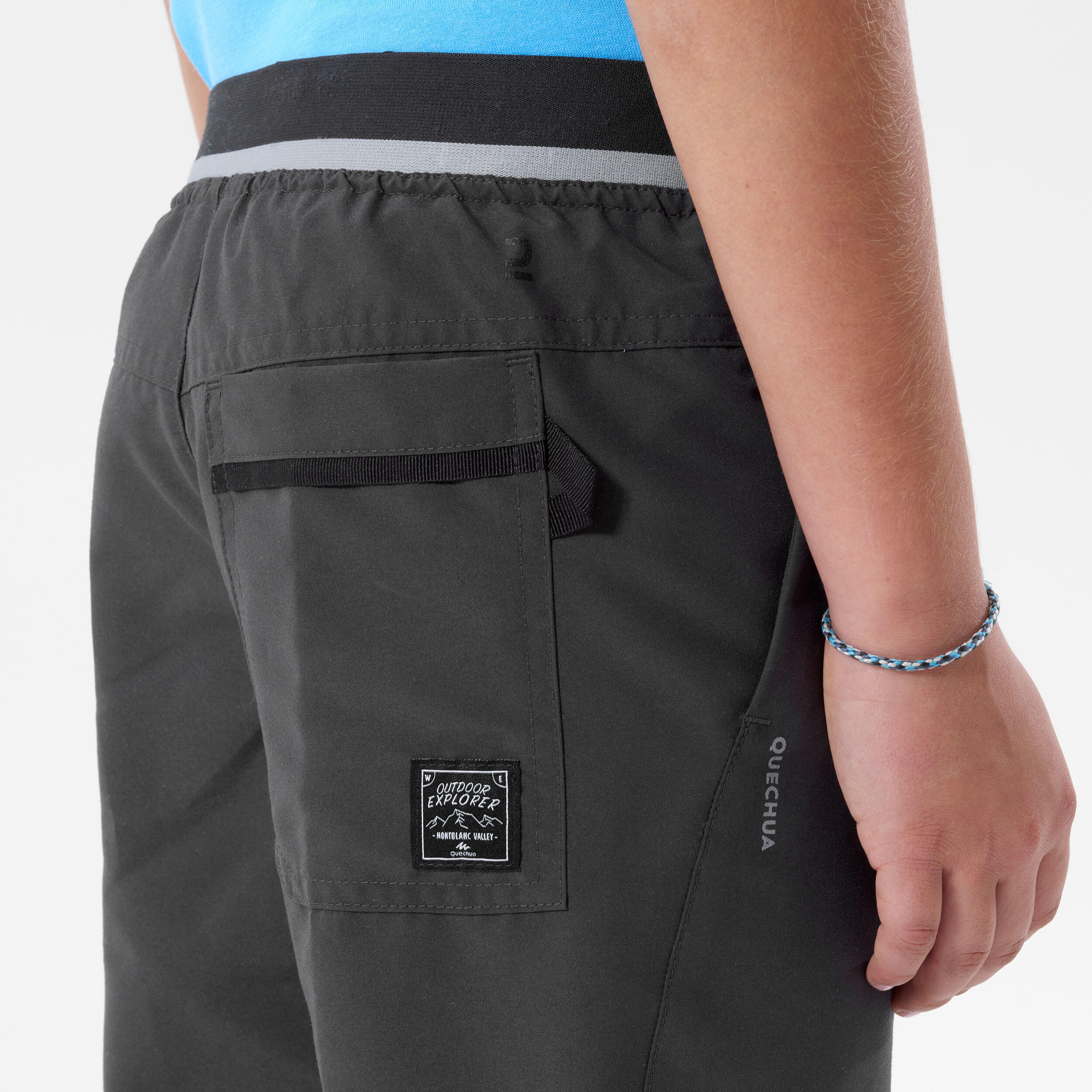 Kids’ Hiking Shorts – MH 100 Dark Grey - QUECHUA