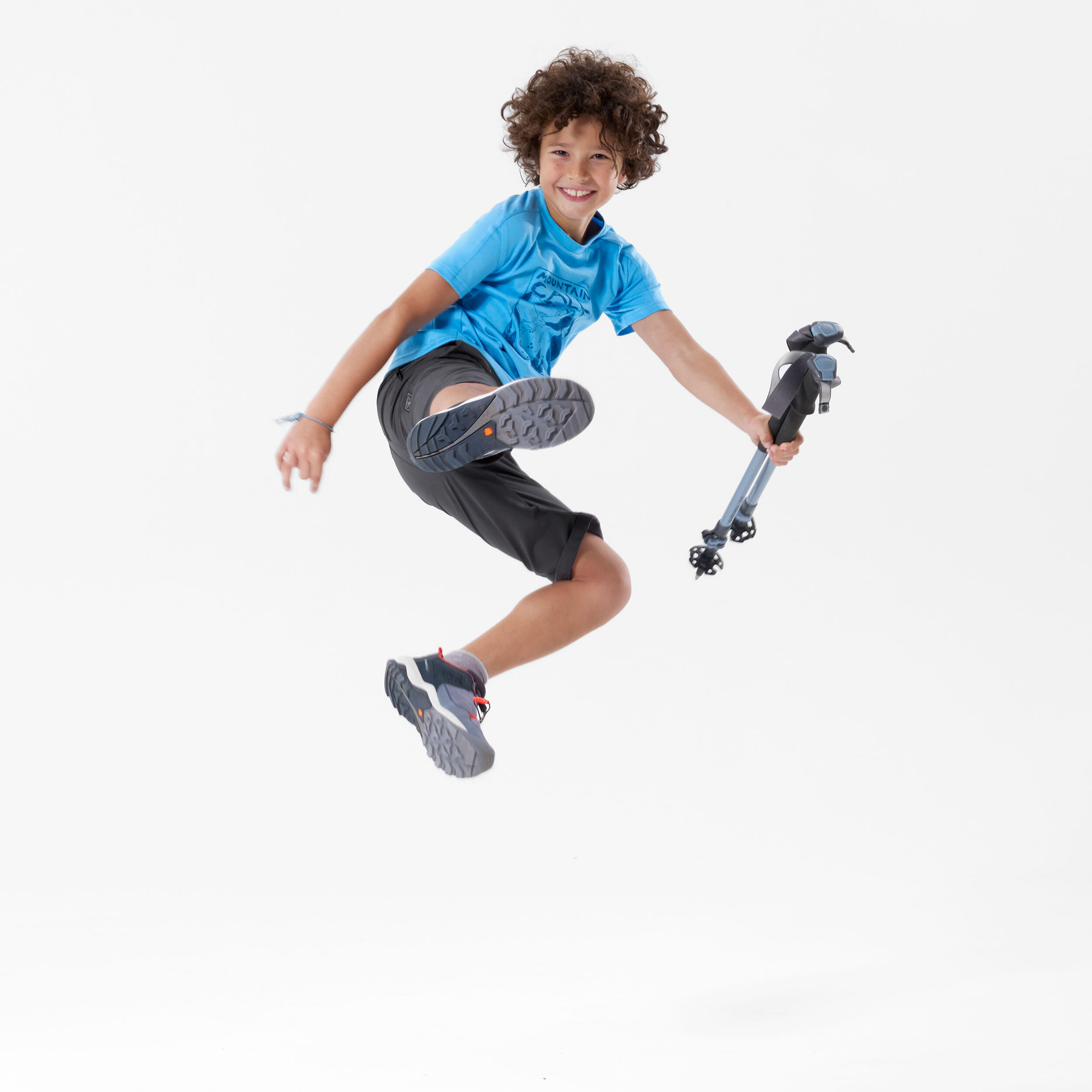 T-shirt de caminhada - MH100 azul - Criança 7-15 ANOS 4/8