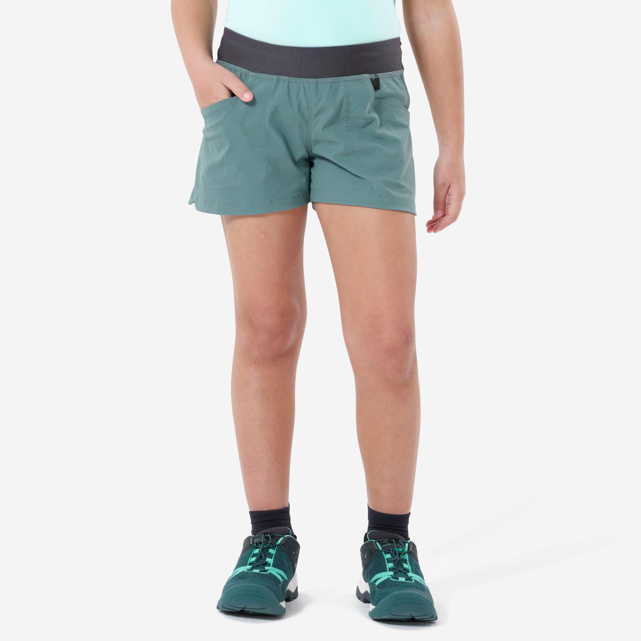 Kids' Hiking Shorts - MH500 Ages 7-15 - Grey QUECHUA