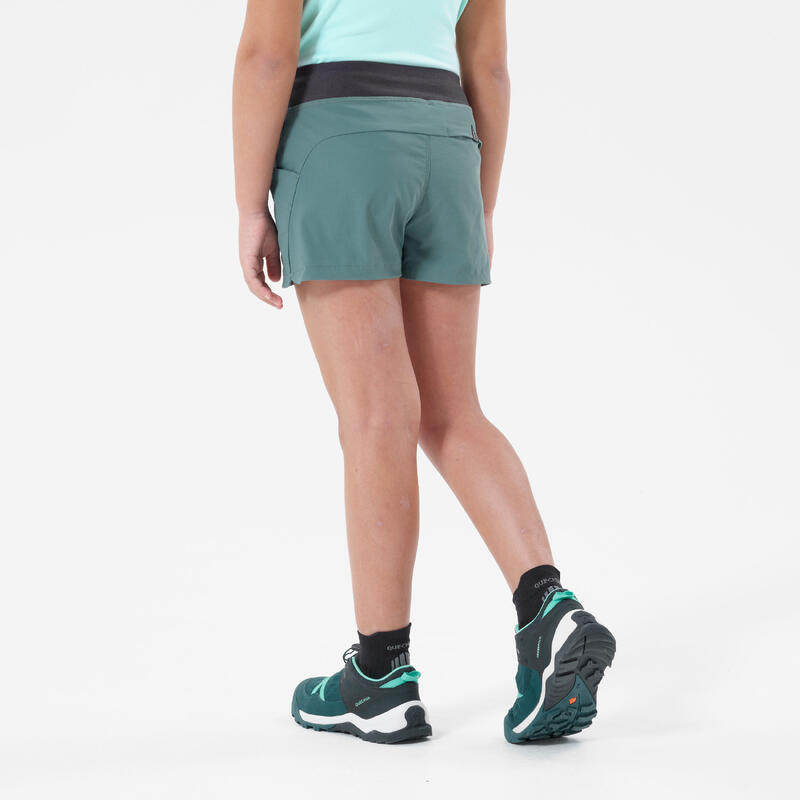 Short de randonnée enfant 7-15 ans, MH500 vert gris