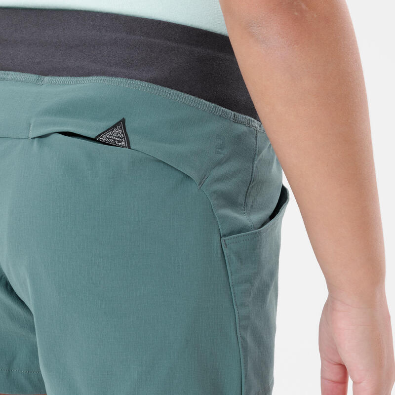 Pantalon scurt Drumeție MH500 Verde Fete 7-15 ani