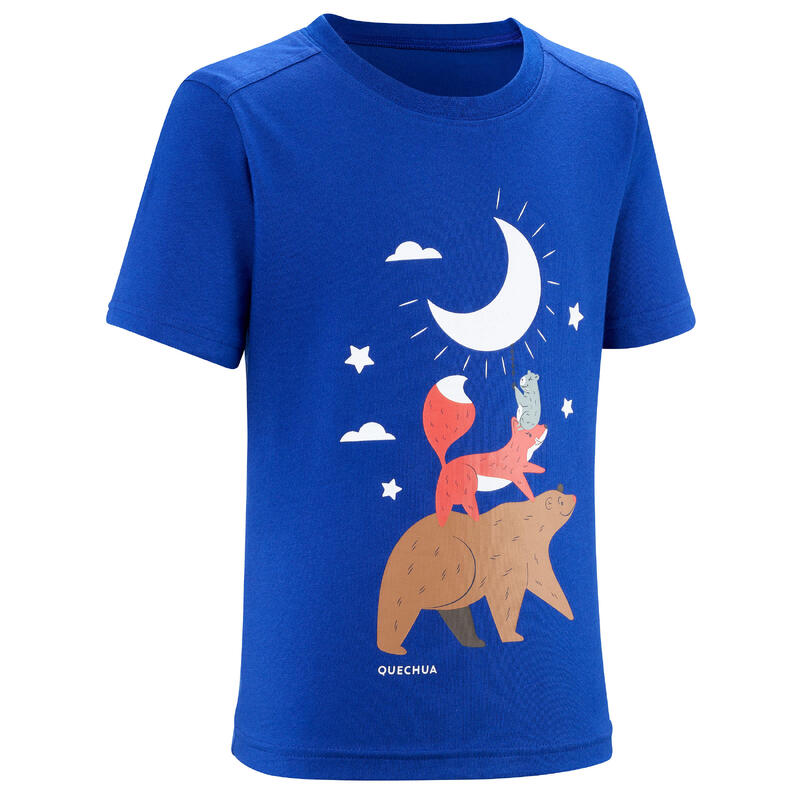 Wander-T-Shirt Kinder Gr. 92–116 - MH100 blau leuchtend