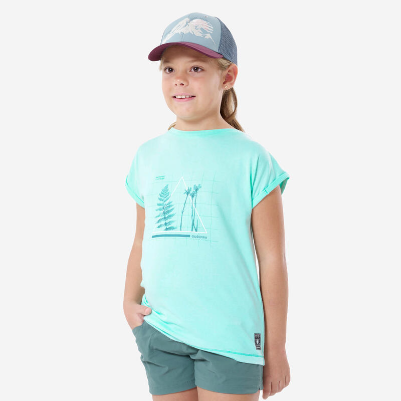 T-Shirt de randonnée - MH100 turquoise - enfant 7-15 ans