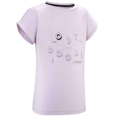Vijoličasta pohodniška majica s kratkimi rokavi MH100 za otroke