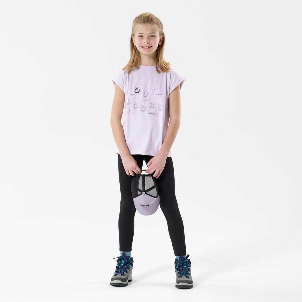 Bērnu pārgājienu T krekls “MH100”, vecumā no 7 līdz 15 gadiem, tirkīza