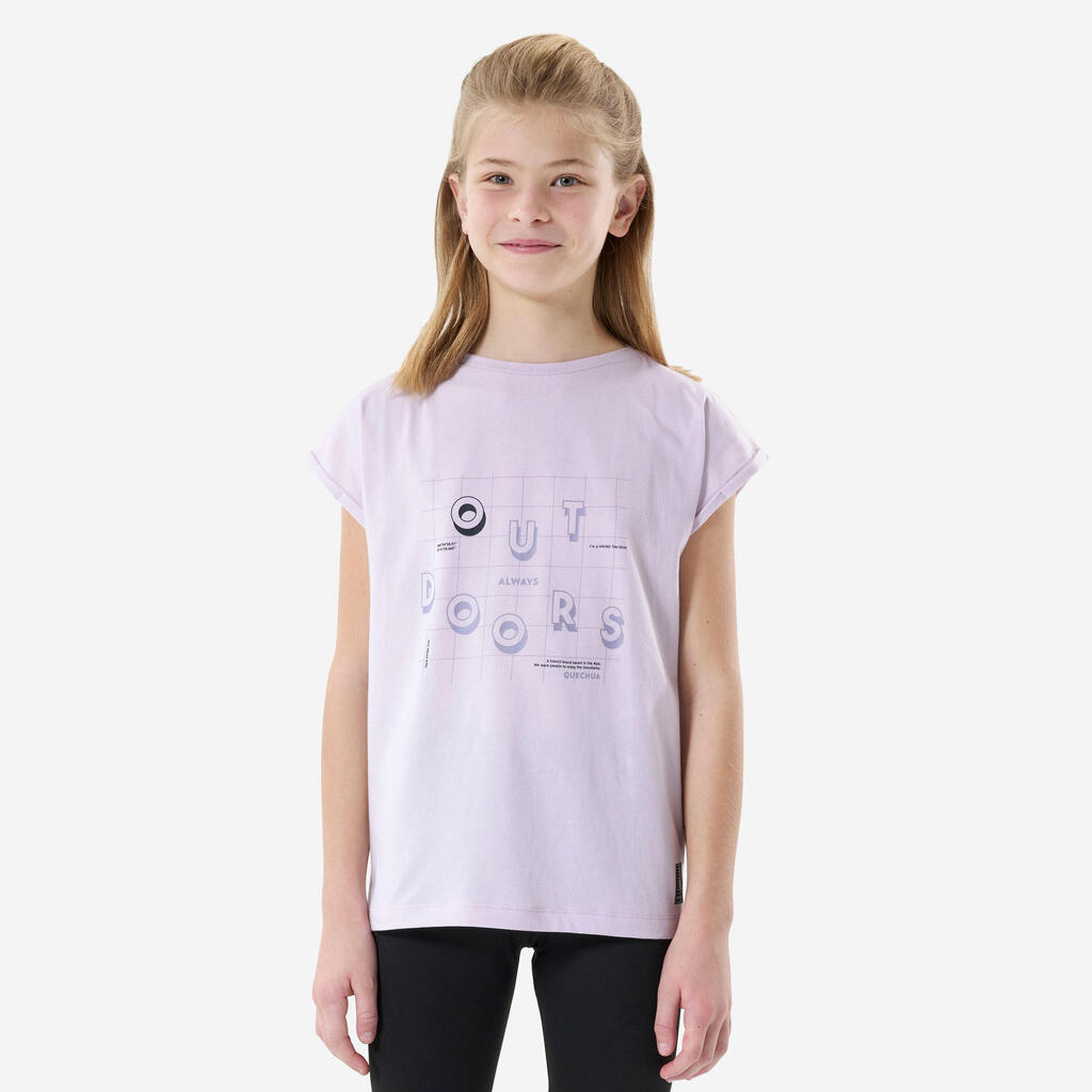 Bērnu pārgājienu T krekls “MH100”, vecumā no 7 līdz 15 gadiem, tirkīza